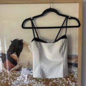 Reformation White and Black Melanie Camisole